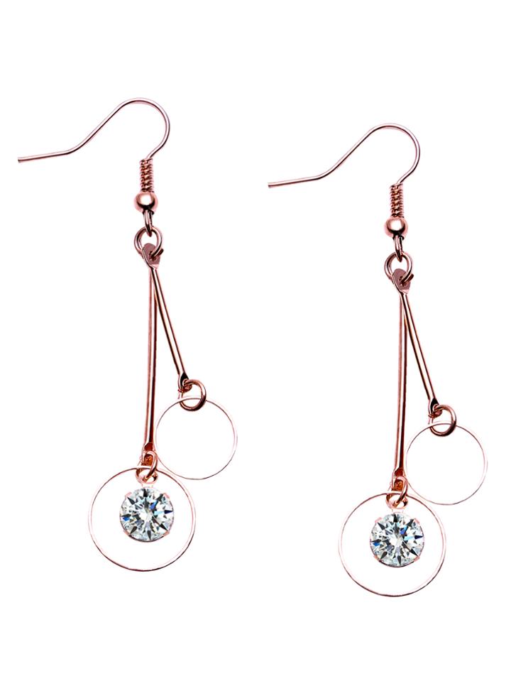 Shein Gold Hoop Round Rhinestone Drop Earrings