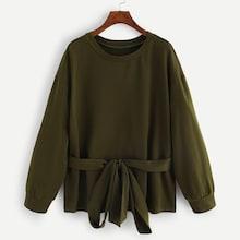 Shein Plus Knot Solid Pullover