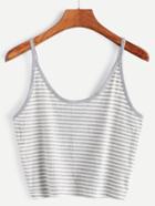 Shein Light Grey Striped Crop Cami Top