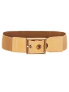 Shein Beige Wide Belt With Square Buckle