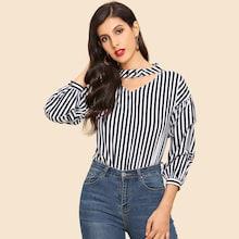 Shein Striped Drop Shoulder Blouse
