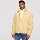 Shein Men Button Up Paneled Teddy Jacket