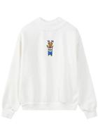 Shein White Round Neck Cartoon Deer Embroidered Sweatshirt