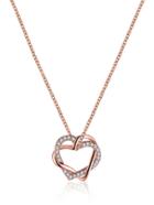 Shein Rhinestone Heart Shaped Pendant Necklace