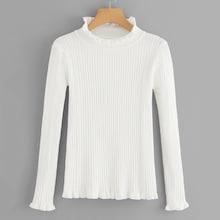 Shein Frilled Neck Slim Fitted Sweater