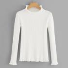 Shein Frilled Neck Slim Fitted Sweater