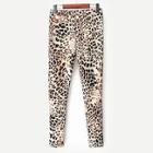 Shein Zipper Detail Leopard Print Pants