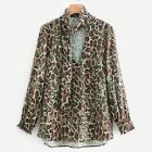 Shein Tie Neck Animal Pattern Blouse