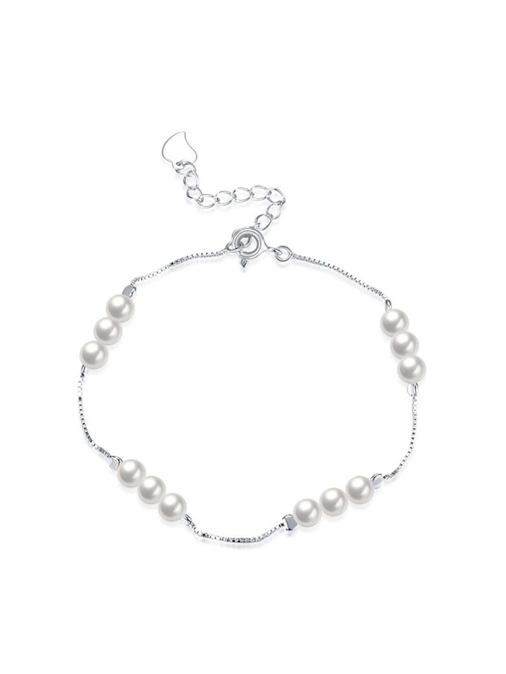 Shein Faux Pearl Embellished Link Bracelet