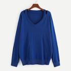 Shein Plus Cut Out Detail Solid Jumper