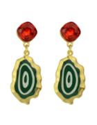 Shein New Trendy Green Enamel Drop Fancy Earrings For Girls