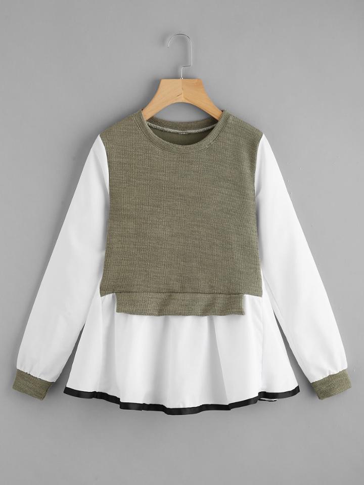Shein Cut And Sew Ruffle Blouse