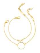 Shein Rhinestone & Ring Detail Chain Bracelet 2pcs