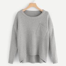 Shein Pocket Front Drop Shoulder Sweater