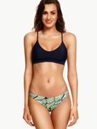 Shein Contrast Printed Crisscross Mix And Match Bikini Set
