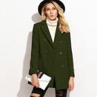 Shein Double Breasted Notched Collar Coat