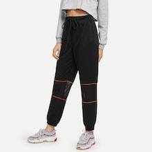 Shein Zip Detail Mesh Insert Pants