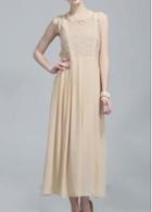 Rosewe Graceful Round Neck Sleeveless Maxi Dress With Belt