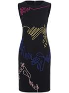 Shein Black Round Neck Sleeveless Disk Flower Dress