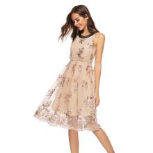 Shein Sequin Contrast Mesh Dress