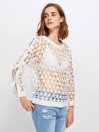Shein Bow Tie Sleeve Hollow Out Top
