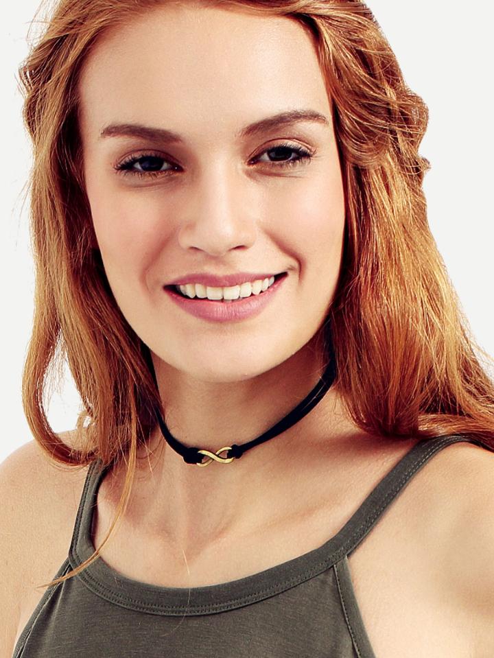 Shein Black Velvet Embellishment Choker Necklace