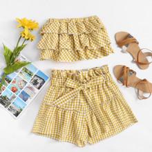 Shein Tiered Tube Top With Ruffle Waist Skirt