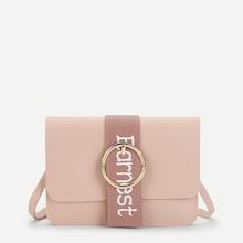 Shein Letter Print Metal Ring Crossbody Bag