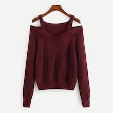 Shein Plus Cold Shoulder Sweater
