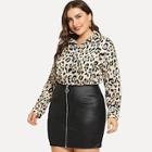 Shein Plus Leopard Print Buttoned Shirt