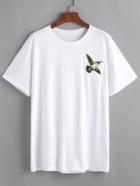 Shein Flying Bird Patch T-shirt