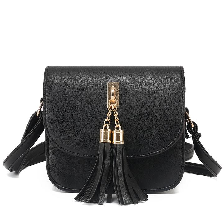 Shein Black Tassel Embellished Flap Bag
