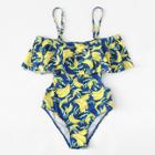 Shein Banana Print Flounce Swimsuit