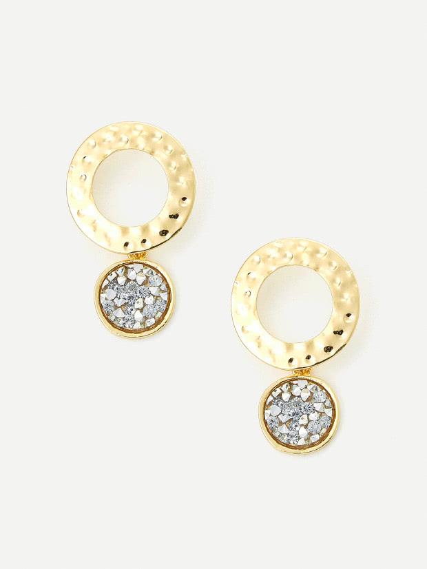 Shein Rhinestone & Ring Drop Earrings