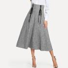 Shein Grommet Lace-up Front Skirt