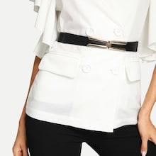 Shein Symmetrical Metal Detail Pu Belt