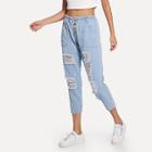 Shein Ripped Pocket Button Jeans