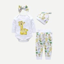 Shein Toddler Boys Cartoon Print Top & Pants & Hat & Headband