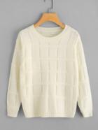 Shein Hollow Out Textured Open Knit Sweater