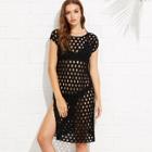Shein Slit Side Eyelet Knit Cover Up