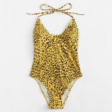 Shein Leopard Low Back Swimsuit