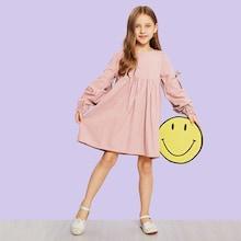 Shein Girl Knot Sleeve Smock Dress