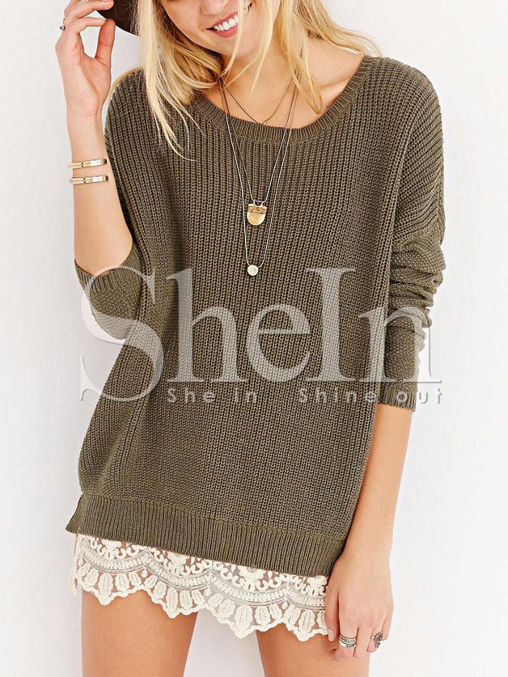 Shein Long Sleeve Pullover Sweater