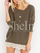 Shein Long Sleeve Pullover Sweater