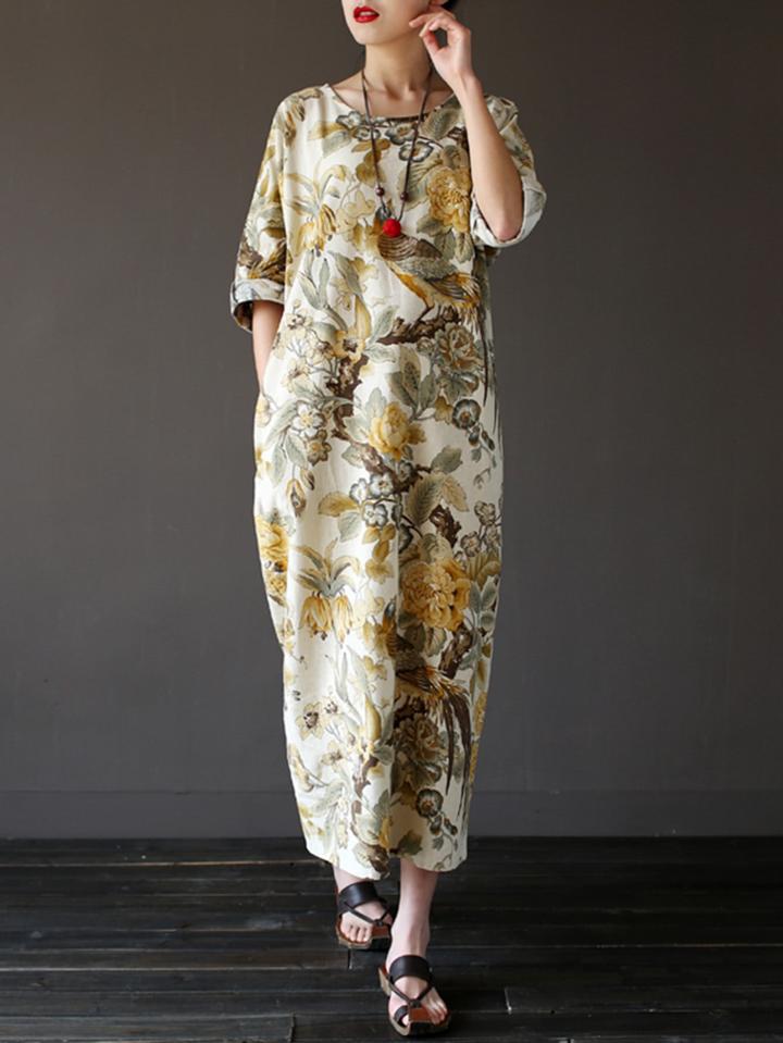 Shein Flower Print Longline Dress