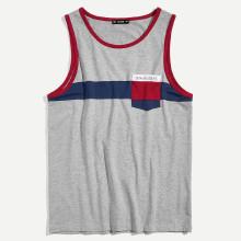 Shein Men Pocket Patched Colorblock Ringer Top