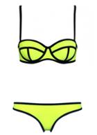 Rosewe Spaghetti Strap Yellow Edged Summer Bikini