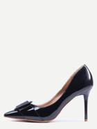 Shein Black Buckle Pointed Toe Pumps