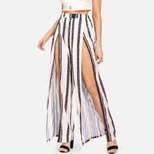 Shein Striped Split Wide Leg Pants