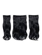 Shein Jet Black Clip In Soft Wave Hair Extension 3pcs